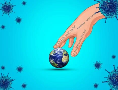 Corona-virus-hand-concept Stock Illustration