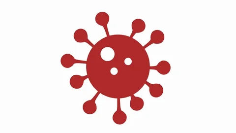 Corona virus icon symbol loop red Video stock 129644574