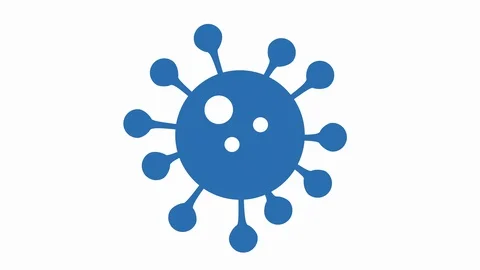 Corona virus icon symbol loop blue Video stock 129644581