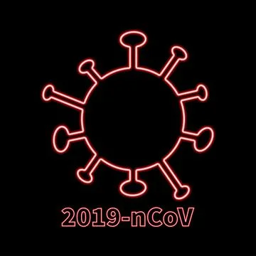 Corona virus icon vector neon style healthcare and medicine concept for graph Stock Illustration