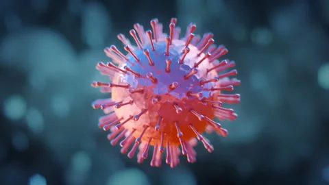 Corona Virus loopable animation background in 4K Stock Footage 124001617