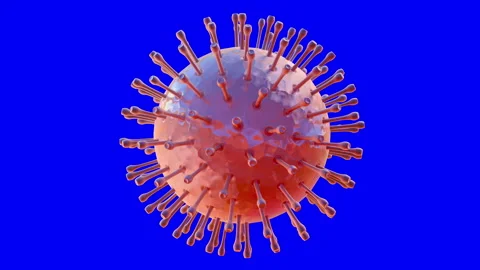 Corona Virus loopable animation with chroma key background Video stock 123892803