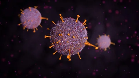 Corona Virus, Looping 3d Animation, 60 fps, Dark Background Stock Footage 128259905