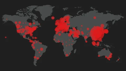 Corona Virus Map Disease Spreading Animation 4k Stock Footage 126368367