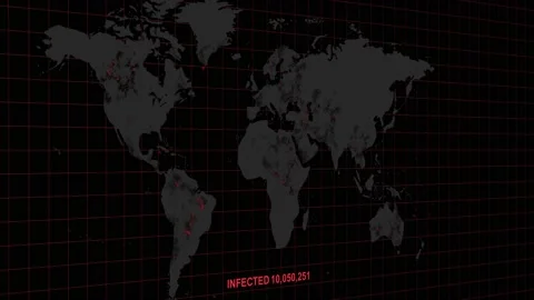 Corona virus map disease spreading animation animation Stock Footage 141963109