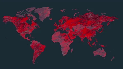 Corona virus map disease spreading animation. Technologies, morbidity signal, st Stock Footage 155924780