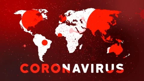 Corona virus map spreading infection animation Stock Footage