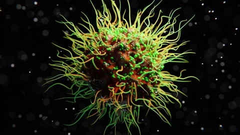 Corona virus or bacterium with spikes - Loop Stock Footage 170623933