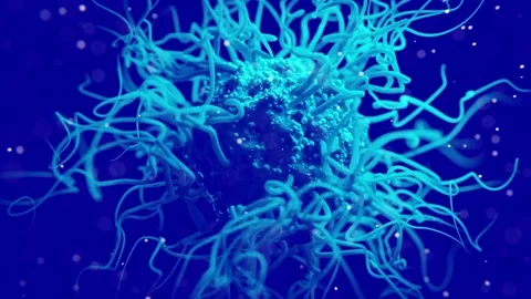 Corona virus or bacterium with spikes - Loop Stock Footage 170623944