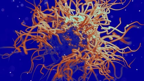 Corona virus or bacterium with spikes - Loop Stock Footage 170623958