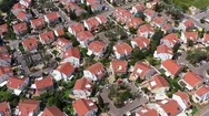 Corona Virus Outbreak, Aerial Pass Above Empty Suburban Neighbourhood. Stock Footage