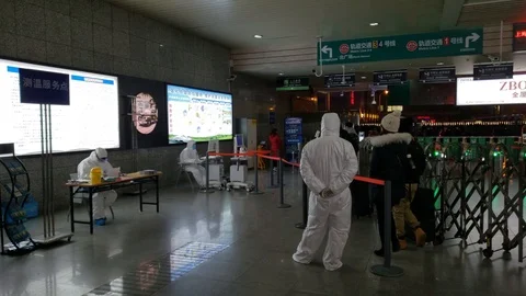 Corona Virus Outbreak Control Lab with Full Body Chemical Protection Suits Stock Footage 124677046