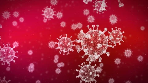 Corona Virus Particles Floating - Red Stock Footage 129270363