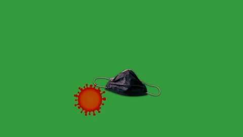 Corona virus protection concept protective medical mask chroma key Stock Footage 126208635