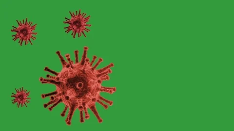 Corona virus red chroma key background biology Stock Footage 126135949