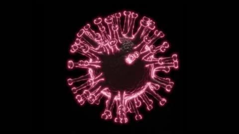 Corona virus rotating. Closeup. 3d animation render Video stock 169131143