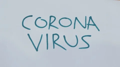 Corona Virus scribbling out text 4K Stock Footage 124845359