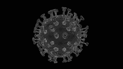 Corona virus single loop wireframe Stock Footage 130450478