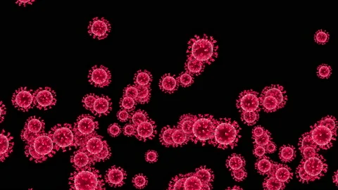 Corona virus spread floating loop animation Video stock 160400386
