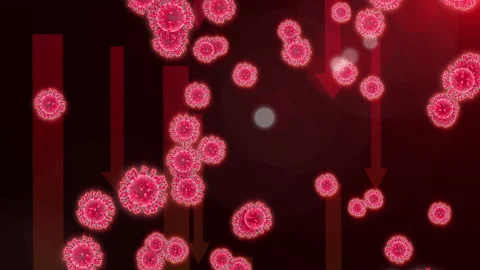 Corona virus spread floating loop animation Video stock 160400843