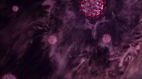 Corona virus spreading animation in macro Corona virus in blood Stock Footage 126505973