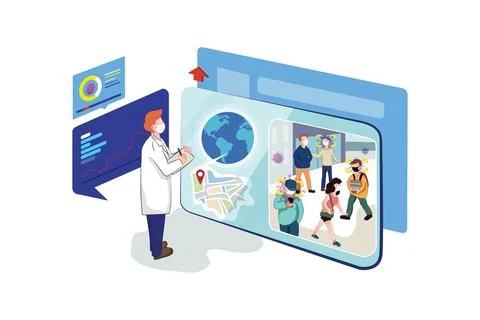 Corona Virus Suspect Tracking Stock Illustration