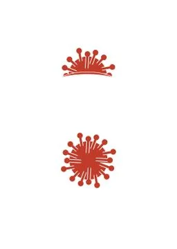 Corona virus symbol in two types, one is full figure, the other is a section  Stock Illustration