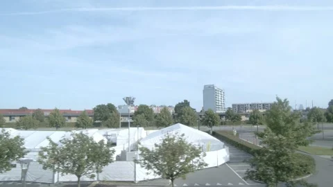 Corona virus testing tents Stock Footage 136243042