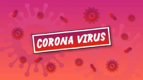 Corona virus text with artificial background Stock Illustration