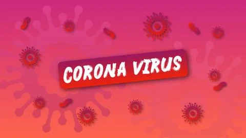 Corona virus text with artificial background Stock Illustration