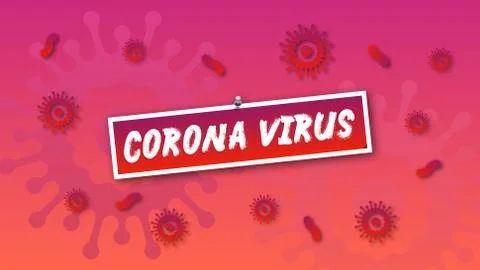 Corona virus text with artificial background Stock Illustration