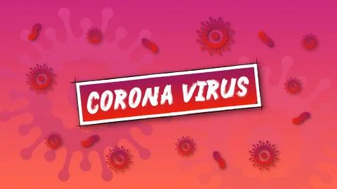 Corona virus text with artificial background Stock Illustration