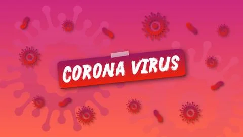 Corona virus text with artificial background Stock Illustration