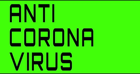 Corona virus text green screen, masked glitched effect. Stock Footage 132620131
