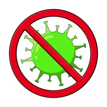 Corona virus vector with warning stop sign on white background. coronaviruses Stock Illustration