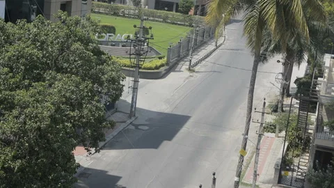 Corona virus- view of city during lock down . empty roads.Editorial. Stock Footage 132000930