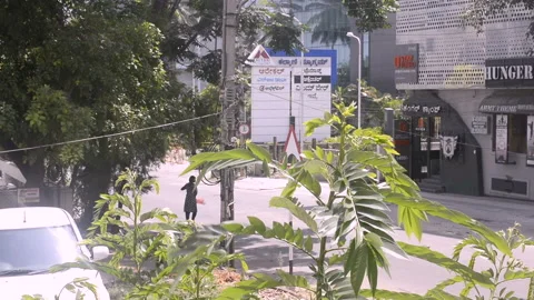 Corona virus- view of city during lock down . empty roads.Editorial. Stock Footage 132000935