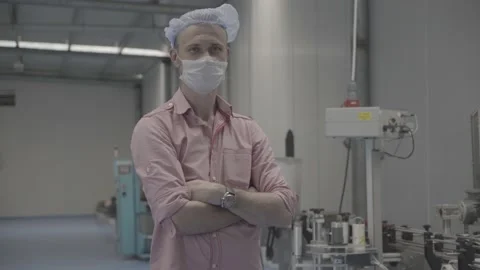 Corona virus while working in workplace or factory. Stock Footage 135326317
