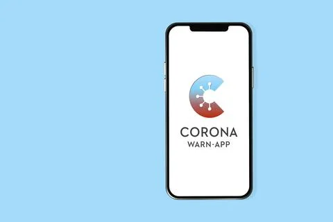 Corona Warn-App Smartphone Application COVID-19 Coronavirus Tracing App. Stock Photos