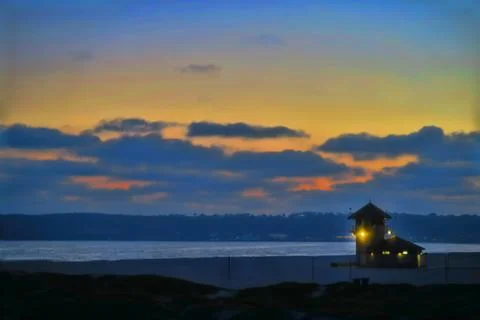 Coronado Beach Sunset Stock Photos