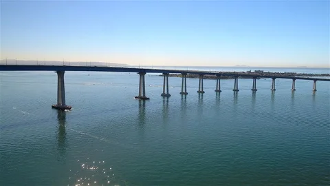 Coronado Bridge Aerial Lower Stock Footage 99124890