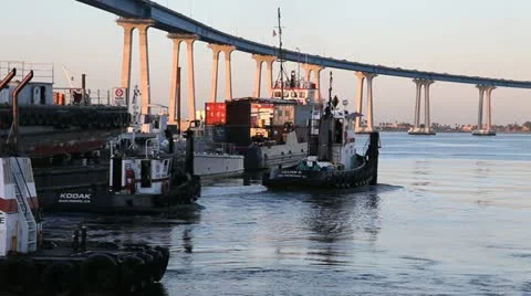 Coronado Bridge Boats Video stock 20708031