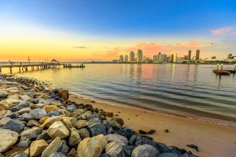 Coronado Pier sunset Stock Photos