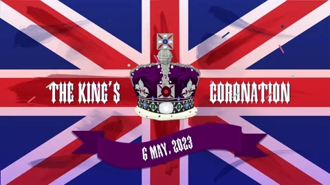 The coronation of the British king animated 4K video. Editorial use. Stock Footage 236252602