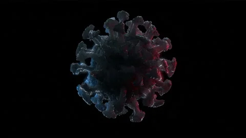 Coronavirus 2019. Microscope virus close up. 3d rendering. Stock Footage 130393284
