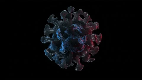 Coronavirus 2019. Microscope virus close up. 3d rendering. Stock Footage 130393285