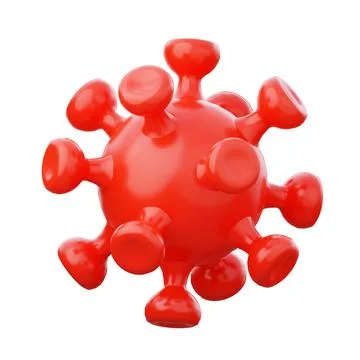 Coronavirus 2019-ncov 3d render icon illustration. Pandemic illness. COVID Ilustração Stock