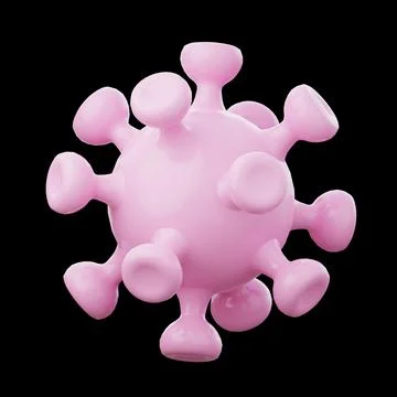 Coronavirus 2019-ncov 3d render icon illustration. Pandemic illness. COVID Ilustração Stock