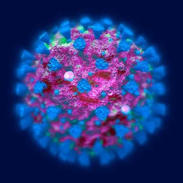 Coronavirus 2019-nCov pathogen respiratory flu outbreak 3d rendering Stock Illustration