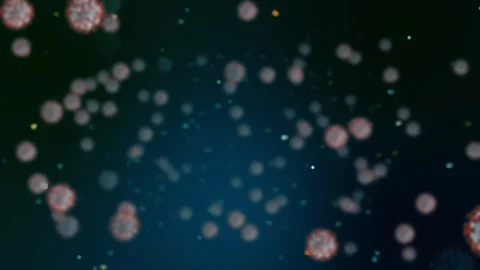 Coronavirus 2019-nCov render animation. Microscope virus close up. Asian flu Stock Footage 128644289